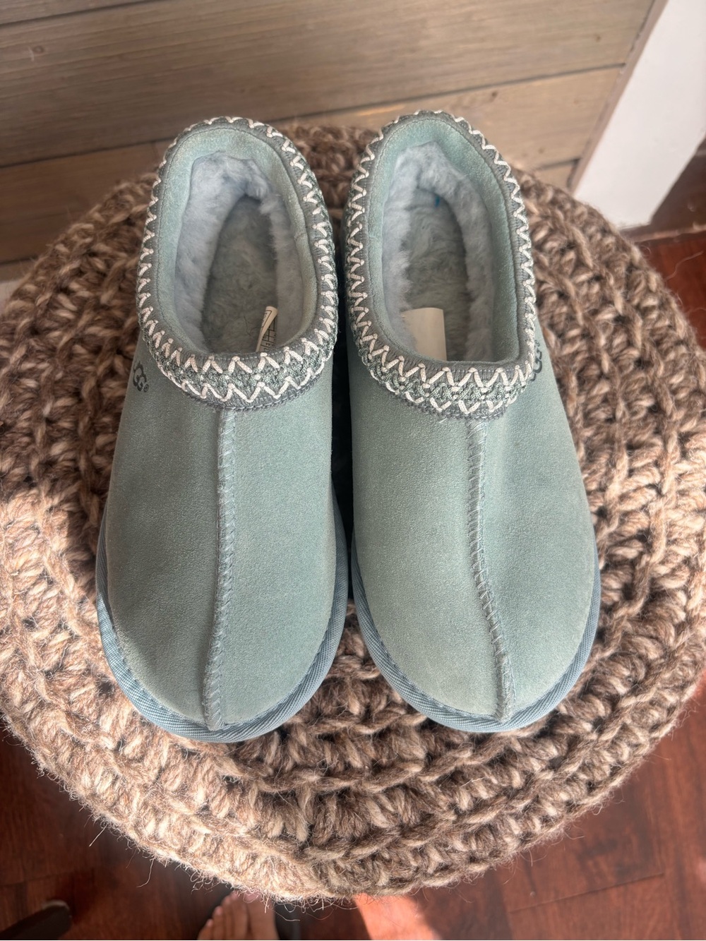 UGG Women's Slip-On Shearling Lined Slippers - Seafoam Green